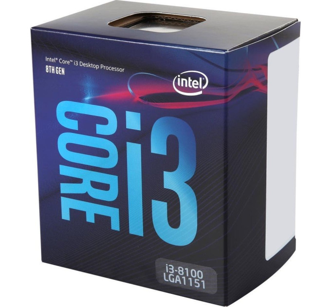 INTEL Процесор Intel Core i3 8100 3.6GHz (6MB, Coffee Lake, 65W, S1151) Box (BX80684I38100)