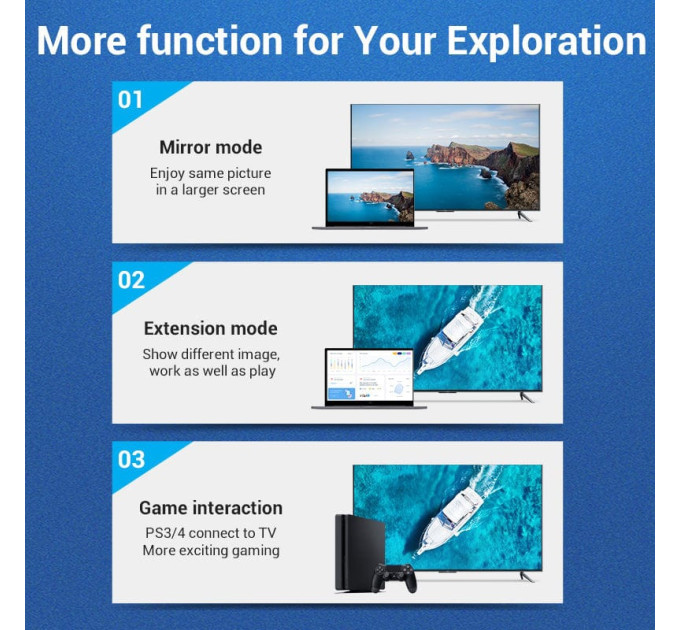 Vention Кабель мультимедійний HDMI to HDMI 3.0m V2.0 4K 60Hz Silver Metal Type Vention (AABII)
