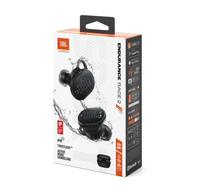 JBL Bluetooth-гарнітура JBL Endurance Race 2 Black (JBLENDURACE2BLK)