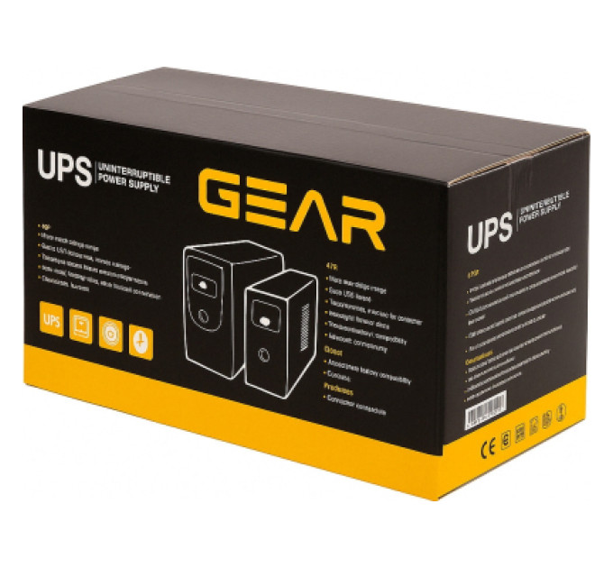 GEAR Пристрій безперебійного живлення GEAR GU-1200MLCD