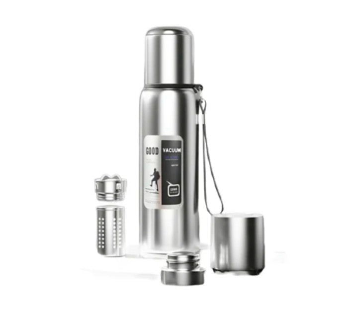 Merlion Термос Merlion з ситечком та чашкою 2 л, сталевий (ZK-127-2000Grey)