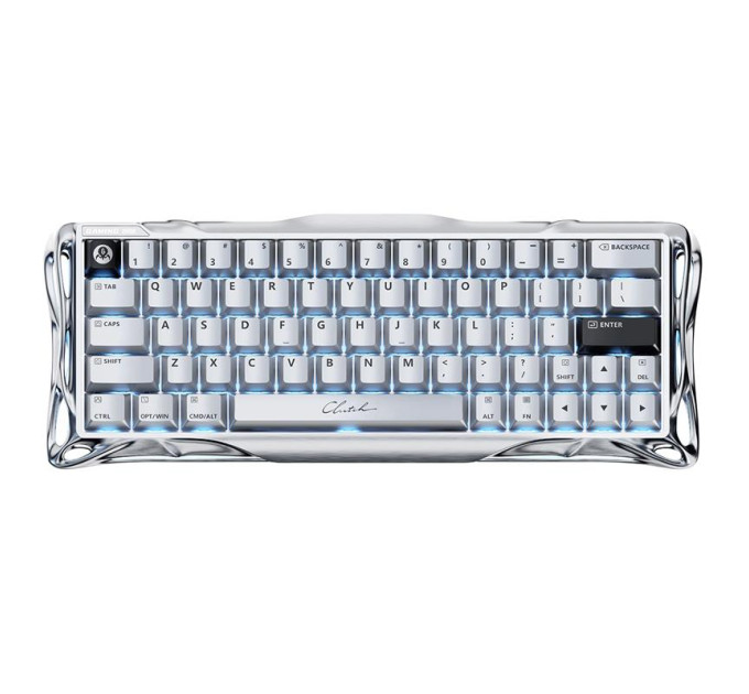 GravaStar Клавіатура магнітна GravaStar Mercury V60 Pro 60keys, GravaStar Blackcore, USB-A, 8k, RGB, Chrome Silver