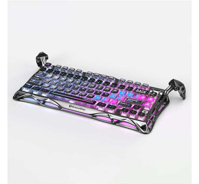 GravaStar Клавіатура механічна GravaStar Mercury K1 Pro 80keys, GravaStar x Kailh Speedy Mint, BT/WL/USB, cyberpunk