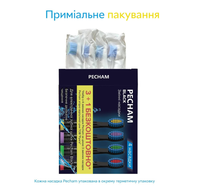 Насадки для зубної щітки Pecham Travel Black (4820301550051)