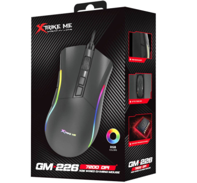 Xtrike ME Мишка Xtrike ME GM-226 USB RGB Black (GM-226)