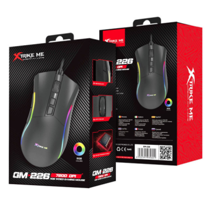 Xtrike ME Мишка Xtrike ME GM-226 USB RGB Black (GM-226)