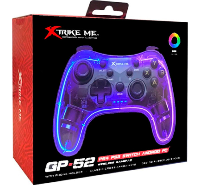 Xtrike ME Геймпад Xtrike ME GP-52 Bluetooth RGB PS4/IOS/Android/PC/Nintendo (GP-52)
