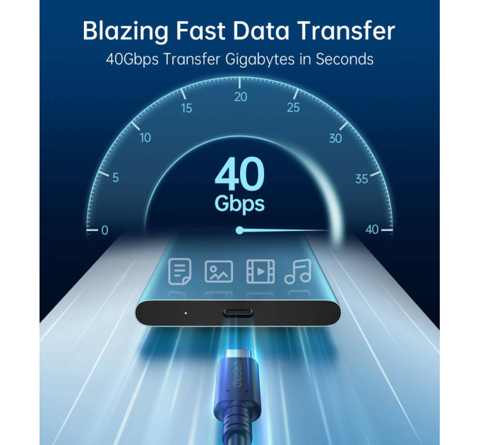 Choetech Дата кабель USB-C to USB-C 0.8m USB 4 100W 40Gbps 8K60Hz Choetech (XCC-1028)