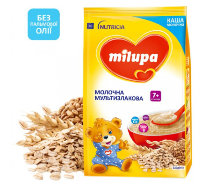 Milupa Дитяча каша Milupa Молочна Milupa Мультизлакова від 7 місяців 210 г (5900852047442)