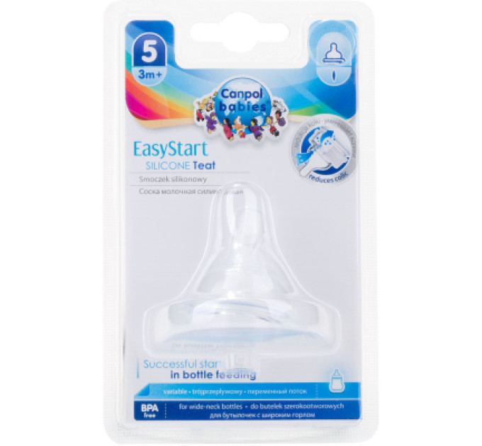 Canpol babies Соска Canpol babies EasyStart силіконова з широким отвором, 3-х позиційна 1 шт. (21/724)