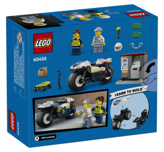 Конструктор LEGO City Переслідування на поліцейському мотоциклі (60455)