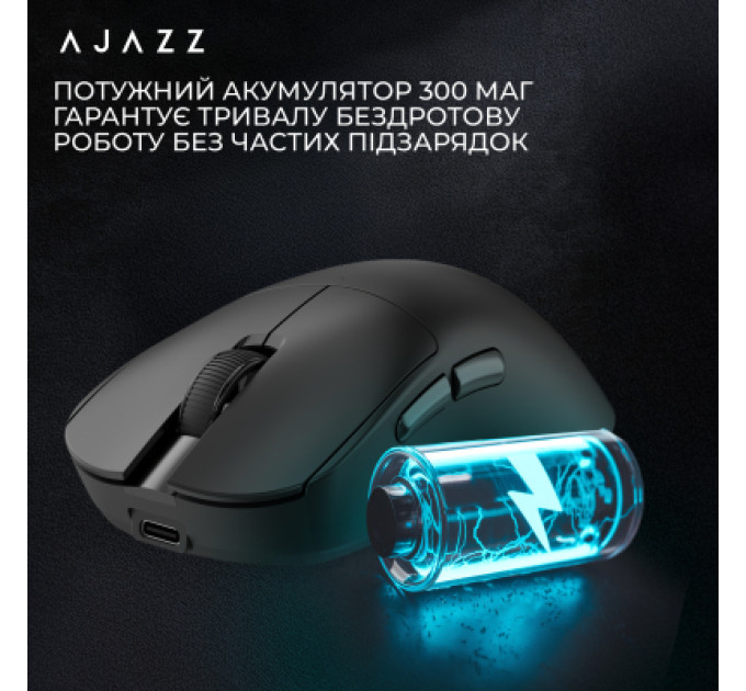 Ajazz Мишка Ajazz x Nacodex NJ08-MC Wireless/Bluetooth/USB Black (NJ08-MC-B)
