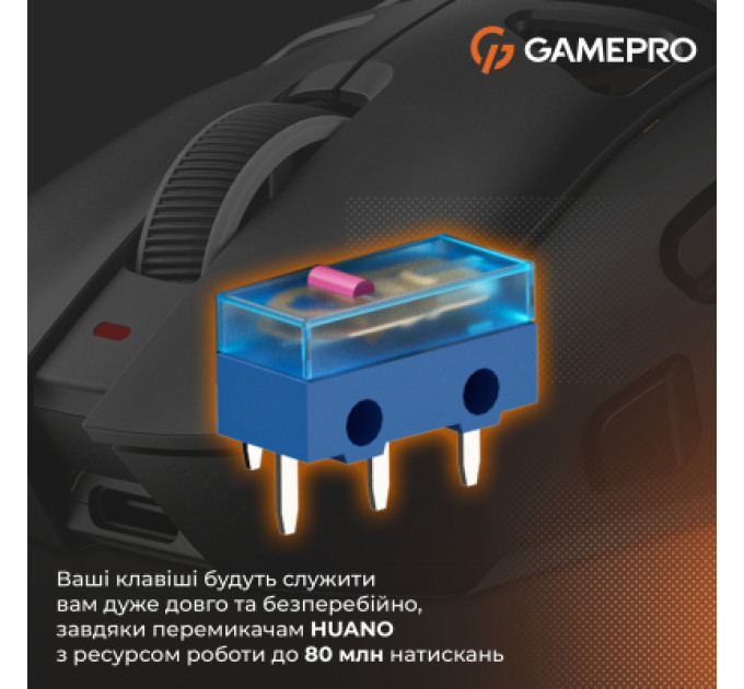 GamePro Мишка GamePro Genesis Hollow Wireless/Bluetooth/USB Black (GM870HB)
