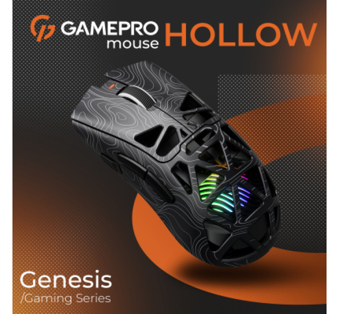 GamePro Мишка GamePro Genesis Hollow Wireless/Bluetooth/USB Black (GM870HB)