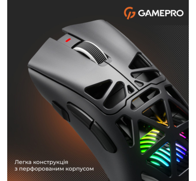 GamePro Мишка GamePro Genesis Hollow Wireless/Bluetooth/USB Black (GM870HB)