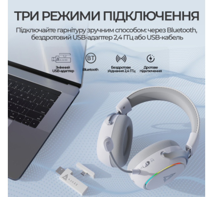 Ajazz Навушники Ajazz AHM10 Max White (AHM10-MAX-W)