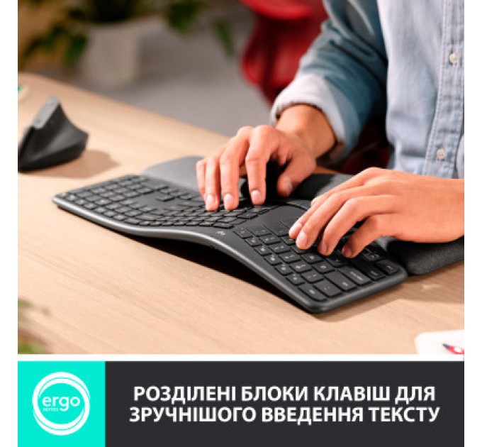 Logitech Клавіатура Logitech ERGO K860 Bluetooth/Wireless UA Black (920-010108)