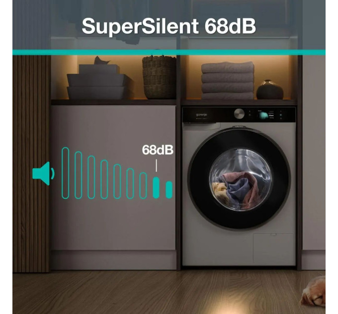 Пральна машина Gorenje фронтальна, 10кг, 1400, A+++, 60см, дисплей, пара, Wi-Fi, інвертор, білий