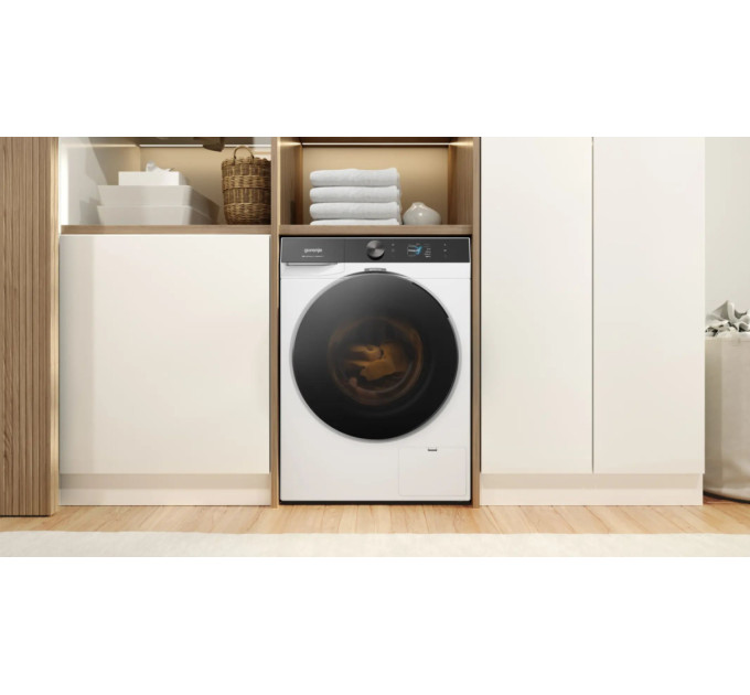 Пральна машина Gorenje фронтальна, 10кг, 1400, A+++, 60см, дисплей, пара, Wi-Fi, інвертор, білий