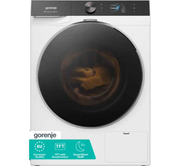 Пральна машина Gorenje фронтальна, 10кг, 1400, A+++, 60см, дисплей, пара, Wi-Fi, інвертор, білий