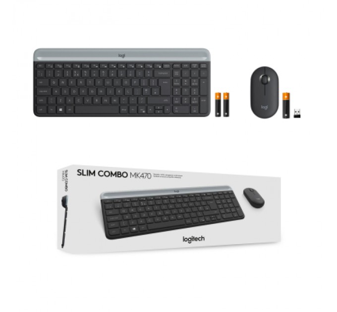 Logitech Комплект Logitech MK470 Slim Wireless UA Graphite (920-009204)
