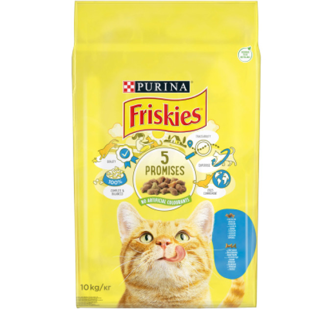 Сухий корм для кішок Purina Friskies зі смаком лосося й овочів 10 кг (5997204515469)