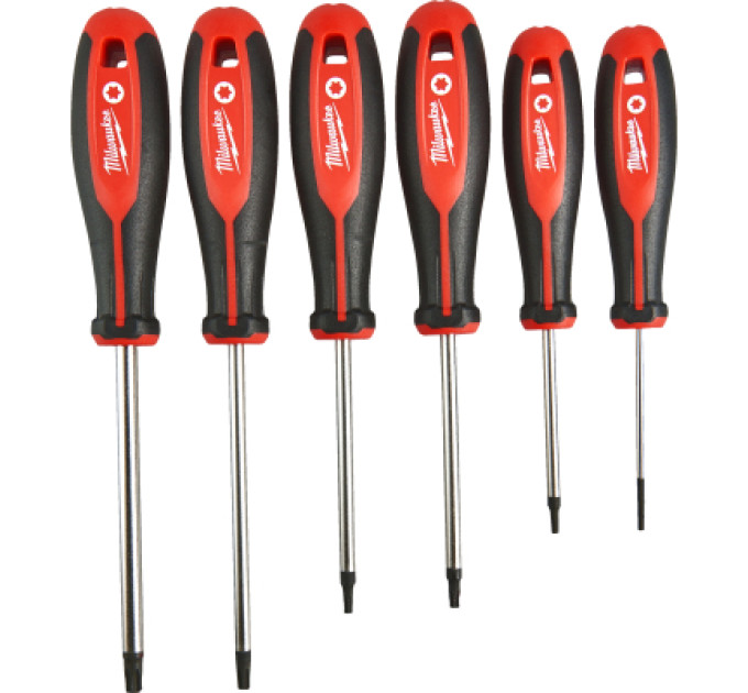Milwaukee Набір викруток Milwaukee магнітних з тригранною рукояткою TORX 6шт) (4932471809)