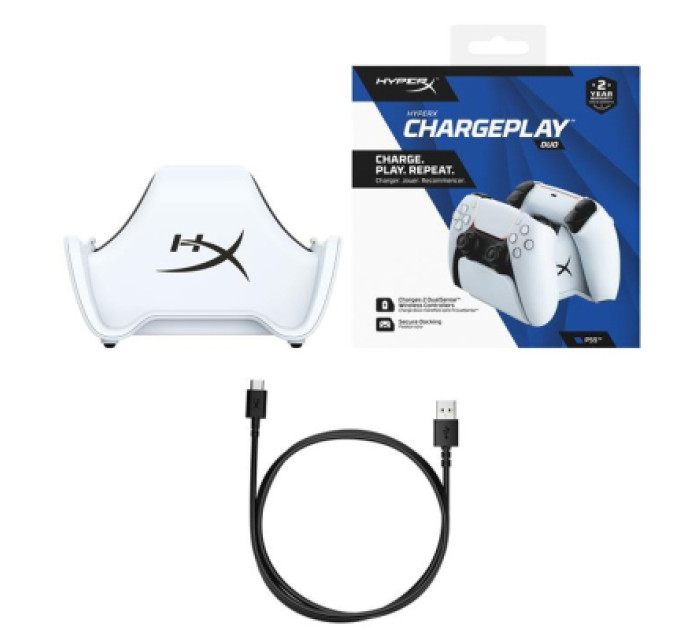 HyperX Зарядний пристрій HyperX ChargePlay Duo для PS5 DualSense White (51P68AA)