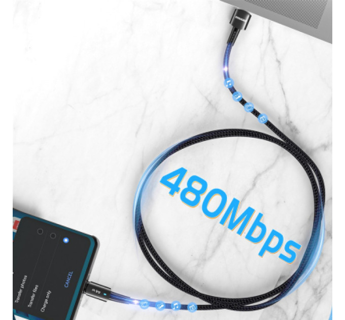 Essager Дата кабель USB 2.0 AM to USB-C 0.5m 6A Essager (EXCT-CGB01)