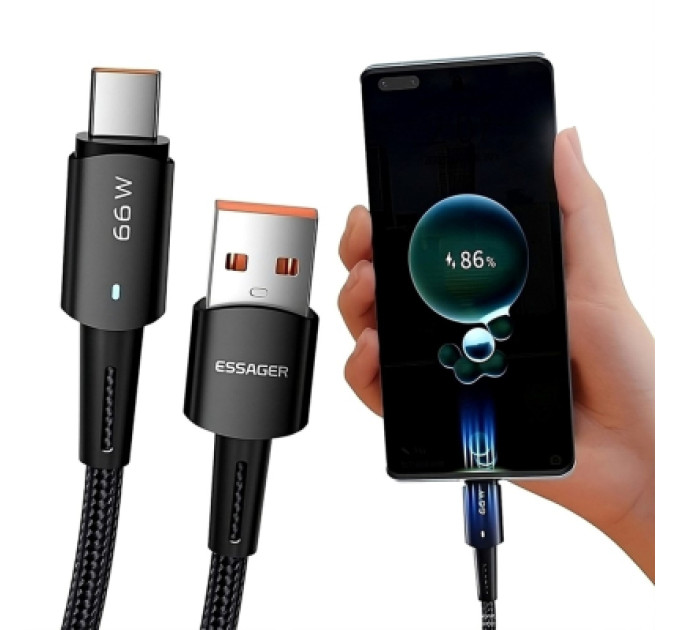 Essager Дата кабель USB 2.0 AM to USB-C 0.5m 6A Essager (EXCT-CGB01)