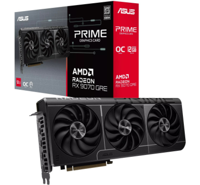 ASUS Відеокарта ASUS Radeon RX 9070 GRE 12Gb PRIME OC (PRIME-RX9070GRE-O12G)