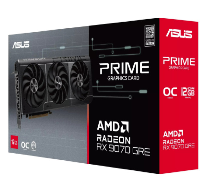 ASUS Відеокарта ASUS Radeon RX 9070 GRE 12Gb PRIME OC (PRIME-RX9070GRE-O12G)