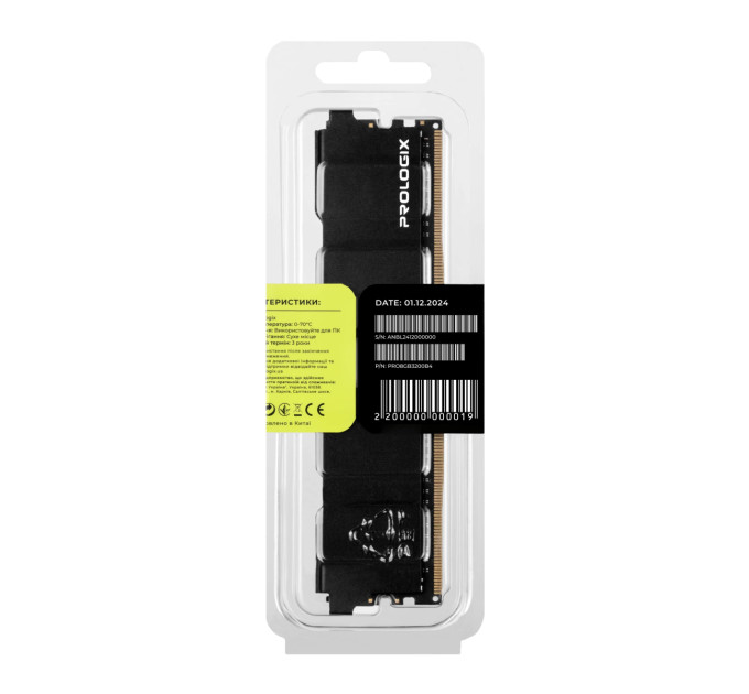 Prologix Модуль пам`ятi DDR4 8GB/3200 Prologix Black (PRO8GB3200B4)