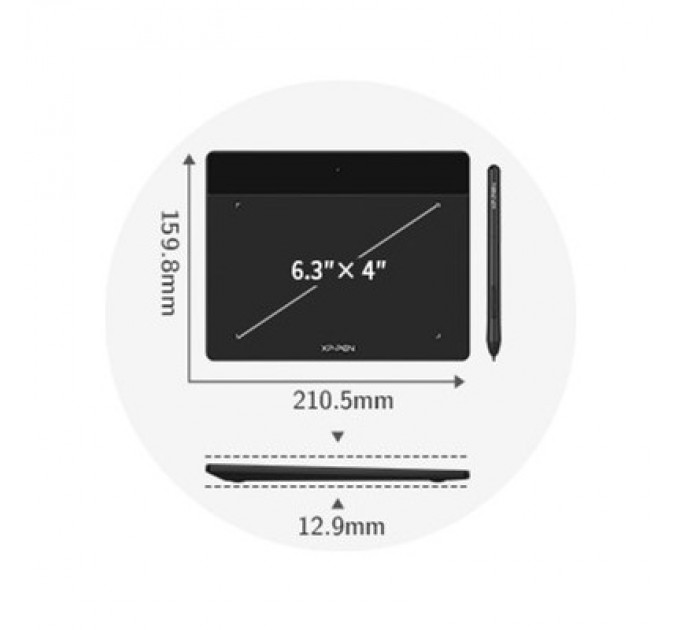 XP-Pen Графічний планшет XP-Pen Deco Fun S Black (Deco Fun S_BK)