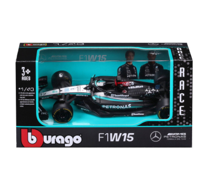 Bburago Масштабна модель автомобіля Bburago Автомодель - Mercedes-AMG F1 W15 Performance (2024), 1:43 (18-38208)