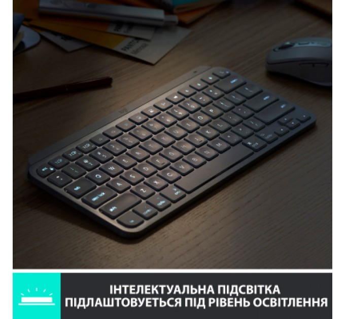 Logitech Клавіатура Logitech MX Keys Mini Wireless Illuminated UA Rose (920-010500)