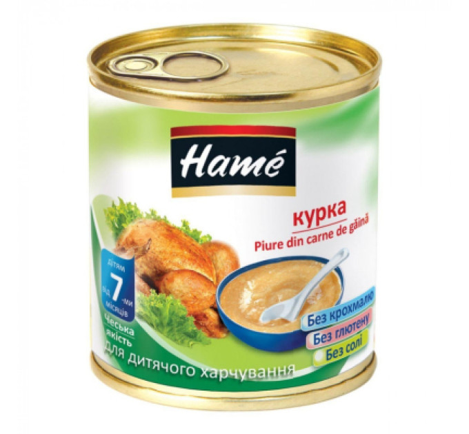 Hame Дитяче пюре Hame м`ясне курка, 100 г (8595139726218)