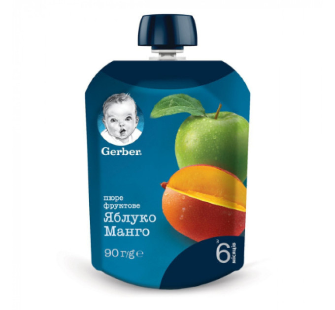 Gerber Дитяче пюре Gerber Яблуко і манго 90 г (7613036345866)