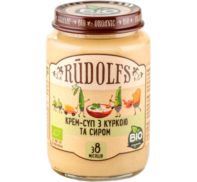 Rudolfs Дитяче пюре Rudolfs Крем-суп з куркою і сиром 190 г (4751017940976)
