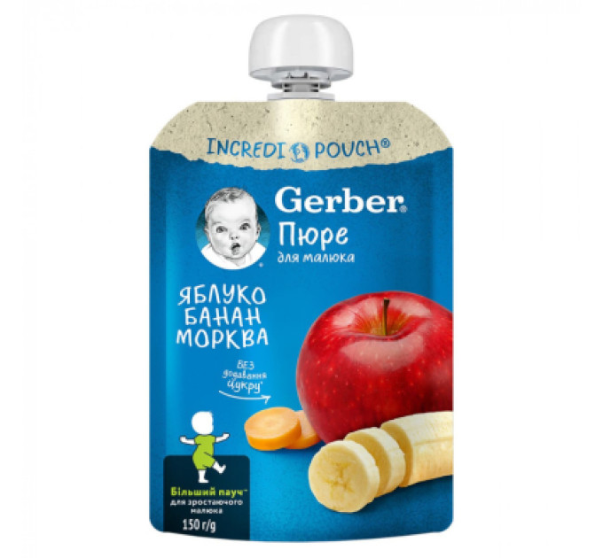 Gerber Дитяче пюре Gerber Яблуко, банан, морква 150 г (1227057)