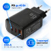 Vinga Зарядний пристрій Vinga 2xUSB-C + USB-A Display 45W (VCR45ACCDB)