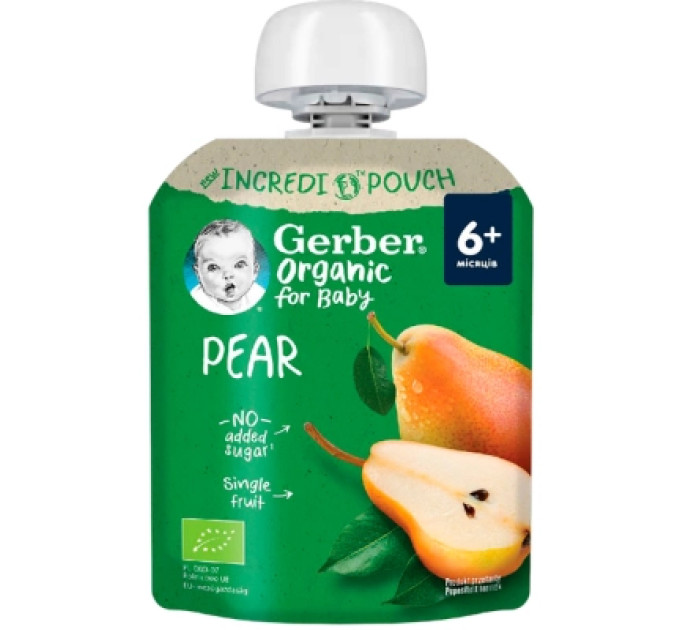 Gerber Дитяче пюре Gerber Organic груша з 6 місяців 80 г (1227093)