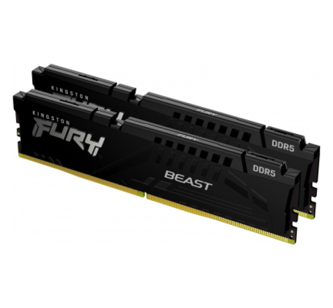 Kingston Fury (ex.HyperX) Модуль пам'яті для комп'ютера DDR5 32GB (2x16GB) 5200 MHz Beast Black Kingston Fury (ex.HyperX) (KF552C40BBK2-32)