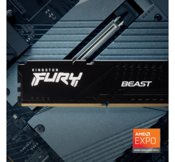 Kingston Fury (ex.HyperX) Модуль пам'яті для комп'ютера DDR5 32GB (2x16GB) 5600 MHz Beast AM5 Black Kingston Fury (ex.HyperX) (KF556C36BBEK2-32)