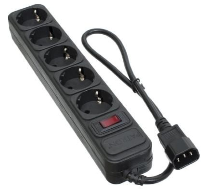 Patron Мережевий фільтр живлення Patron 0.5 m3*1mm2 (SP-1052U) 5 розеток BLACK (EXT-PN-SP-1052U)