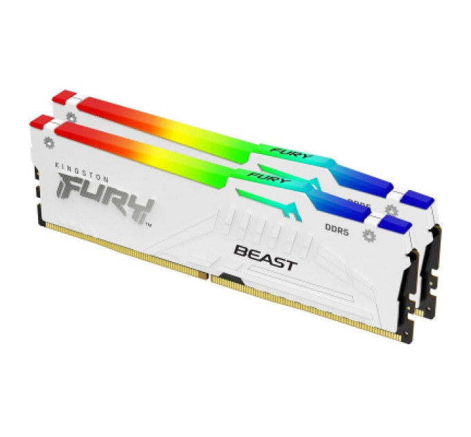 Kingston Fury (ex.HyperX) Модуль пам'яті для комп'ютера DDR5 64GB (2x32GB) 6400 MHz Beast White RGB EXPO Kingston Fury (ex.HyperX) (KF564C32BWEAK2-64)