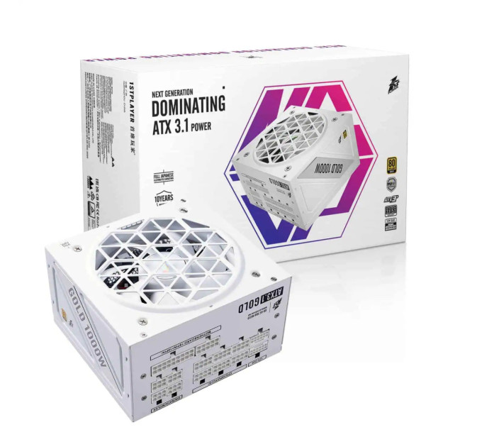 1stPlayer Блок живлення 1stPlayer HA-1000BA4 1000W White (NGDP-GLD-1000-WH-EU)