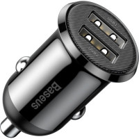 Зарядний пристрій Baseus Grain Pro Car Charger (Dual USB 4.8A ) USB Black (CCALLP-01) Зарядний пристрій Baseus Grain Pro Car Charger (Dual USB 4.8A ) USB Black (CCALLP-01)
