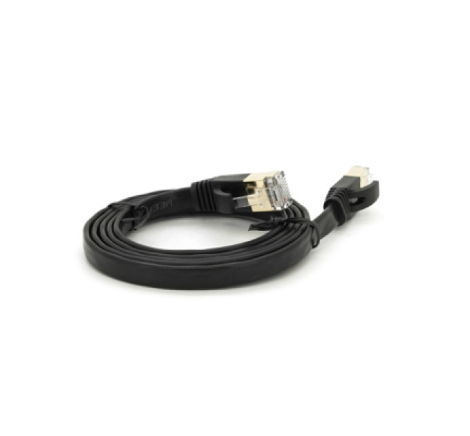 Weepda Патч-корд 1м UTP cat.7, CU, RJ45, плоский, black Weepda (PCMF-CU7/1.0Bk)