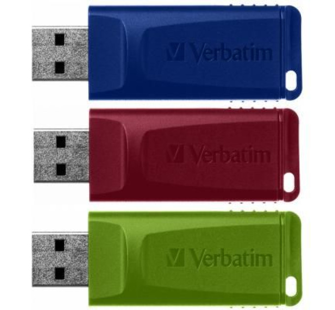 Verbatim USB флеш накопичувач Verbatim 3x16GB Slider Red/Blue/Green USB 2.0 (49326)